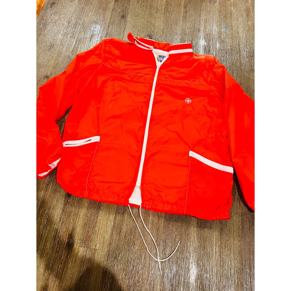Vintage Weather Tamer Red Windbreaker Jacket XL Made in USA Hooded P9305